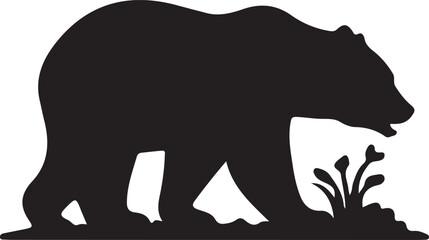Bear animal vector silhouette , clip art, and symbol. Shilhouette of animal concept and simple design