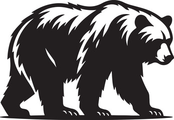 Bear animal vector silhouette , clip art, and symbol. Shilhouette of animal concept and simple design