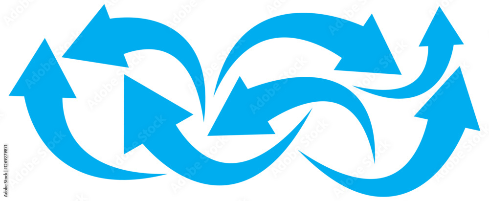 Poster set of curved arrows isolated on white background. curved arrows, hand drawn curved arrows. set long