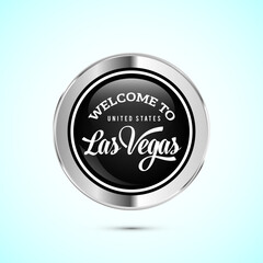 Welcome To Las Vegas word text creative font design, Welcome sign button