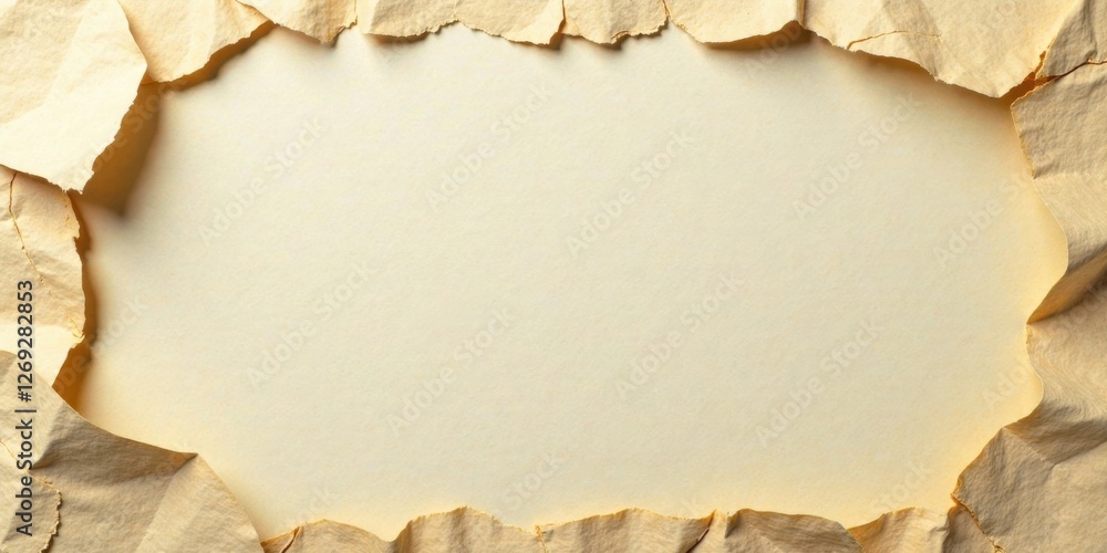 Poster A Textured Beige Background Framed by Irregularly Torn Paper Edges Offering Ample Space for Your Message