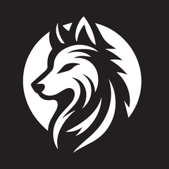Fototapeta premium Wolf icon logo black silhouette vector illustration