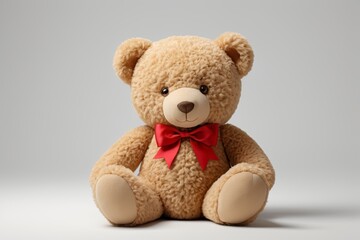 Obraz premium there is a teddy bear with a red bow on it