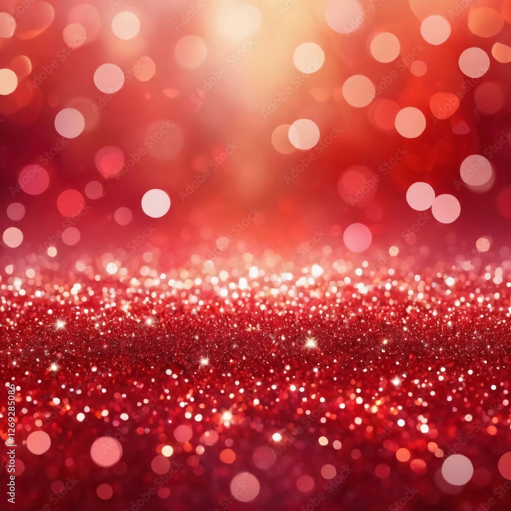 Poster a stunning background features shiny red glitter that sparkles under bright light, creating a festiv