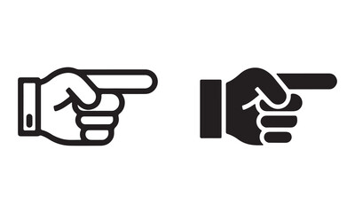 Finger pointing vector icon.