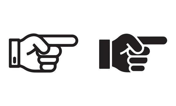 Finger pointing vector icon.