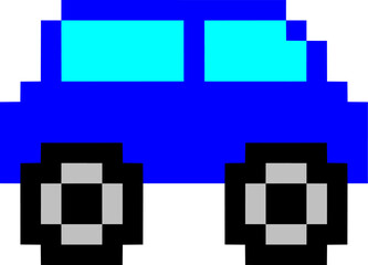 blue pixel car