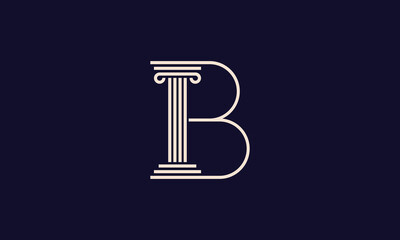 Letter B pillar monogram logo design