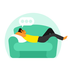 lazy guy laying on couch