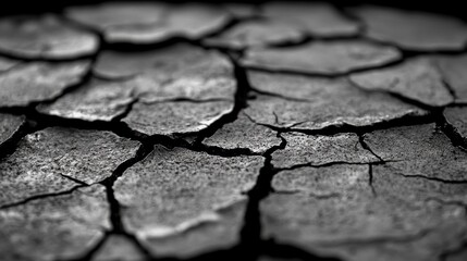 Obraz premium Close-up cracked earth texture, barren landscape background