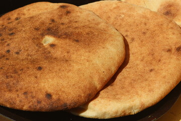 Khobz Close Up, Traditional Moroccan Bread