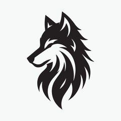 Fototapeta premium Wolf icon logo black silhouette vector illustration