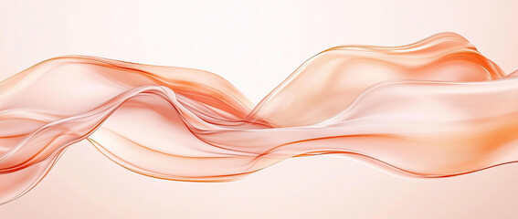 Abstract image of flowing peachcolored fabric, elegant and smooth waves, luxurious textile, soft 
