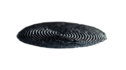 Dark Grey Circular Texture Abstract Design, Minimalist Background for Artistic Themes, isolated on transparent background.