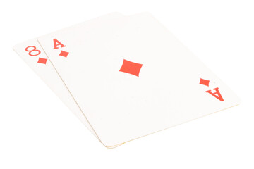 card gambling isolated on white background