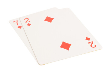 card gambling isolated on white background
