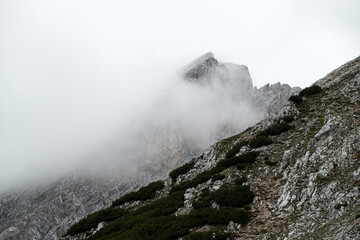 Karwendel mountains on Karwendel Hohenweg in Austria