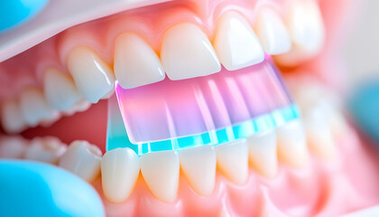 Obraz premium Dental Model with Teeth Whitening Device