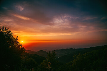 sunset in the mountains