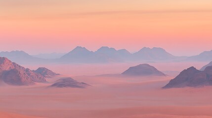Pink Desert Sunset Mountainscape Scenic Vista