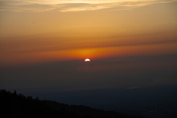 sunset over the mountains