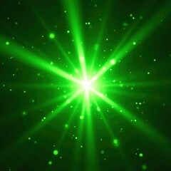 Obraz premium Bright green energy burst, shiny speckles radiate outwards , glow, dynamic