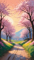 Obraz premium sunset in the park