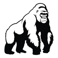 Gorilla silhouette vector illustration.