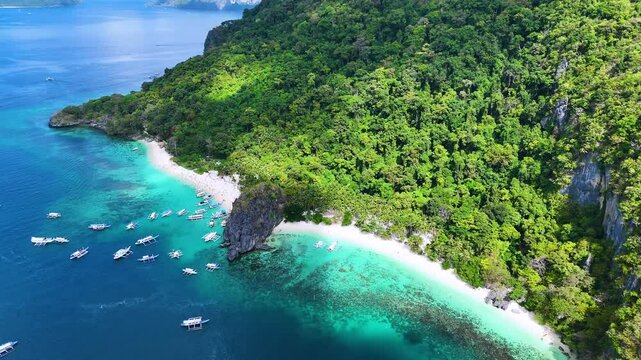 Seven Commandos Beach near El Nido in the north of the Palawan Island, Philippines