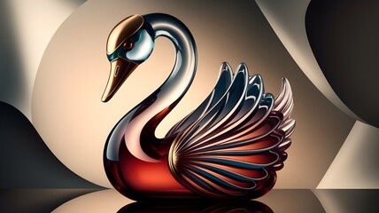 Naklejka premium swan glassy showpiece