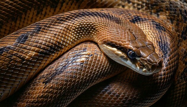 close up of a python snake