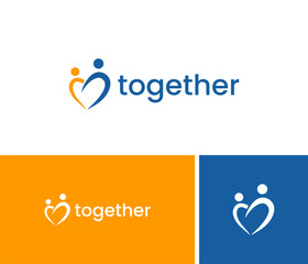 Love and people logo design for family care industry