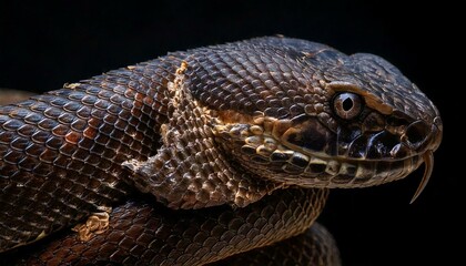 Fototapeta premium skin shedding in snake, a species of rayenchiropus sinensisensis, scorpionfish