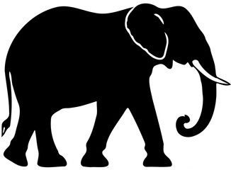 silhouette of an elephant on a white background
