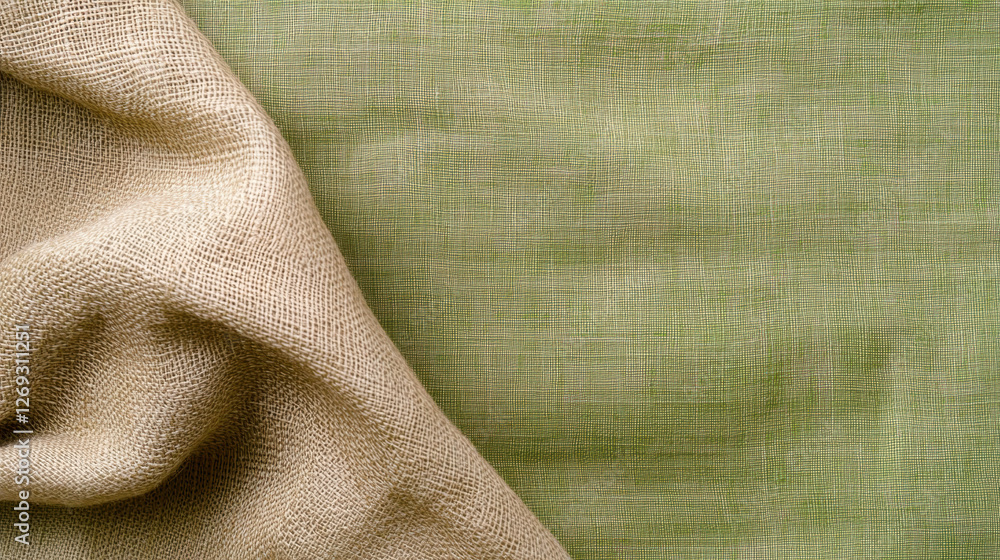 Poster background, textured fabric in earthy tones with layered patterns, creating a warm, inviting appeara