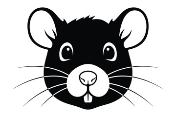 Rat face silhouette vector illustration.