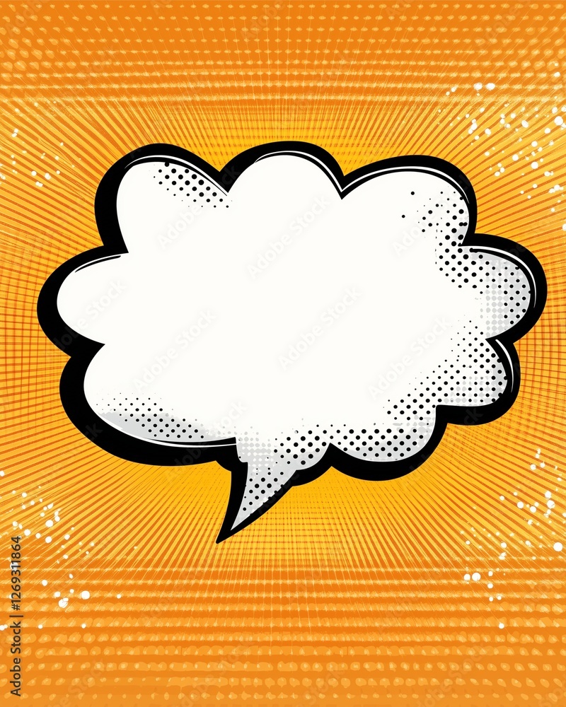 Poster pop art speech bubble: a classic pop art style speech bubble with a dotted background, perfect for a