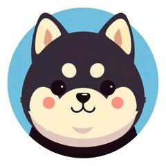 Fototapeta premium High-Quality AI Generated Image | Icon of a black Shiba Inu, flat icon, minimalistic, vector, clean lines, bold colors, white background, high quality, 4K resolution | Stock Photo | High-Resolution, R