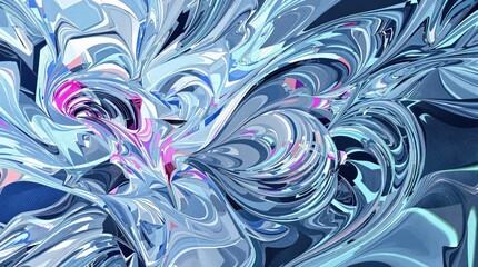 Swirling metallic patterns in a abstract composition, colorful metals, swirling metals, metallic colors