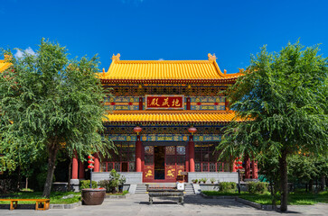 Fototapeta premium Landscape of Zhengjue Temple, Liudingshan cultural tourism area, Dunhua, Jilin Province 