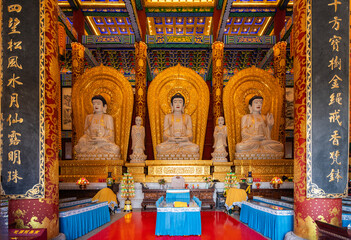 Fototapeta premium Landscape of Zhengjue Temple, Liudingshan cultural tourism area, Dunhua, Jilin Province 