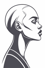 Modern and minimalist: impressive female portrait with clear contours and deep contrast
