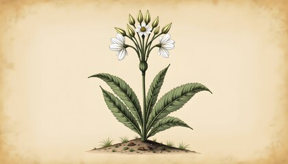 Antique botanical illustration of flowering plant