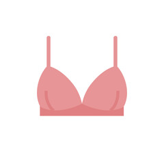 Minimalist Pink Bra Icon. Simple Lingerie Illustration, Feminine Undergarment Symbol, Modern Flat Design for Fashion, Clothing, and Intimates Concept.