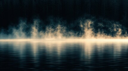 Soft Pastel Hues of Tranquil Lake at Dawn with Misty Reflections