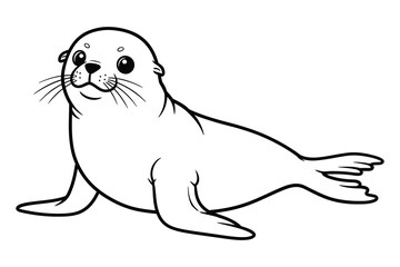 Sea lion silhouette vector illustration graphic.