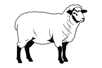 Sheep silhouette vector illustration graphic.