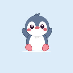 Cute Penguin Cartoon Vector Illustration