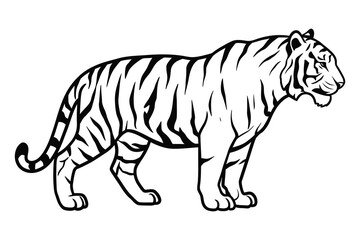 Tiger silhouette vector graphic.