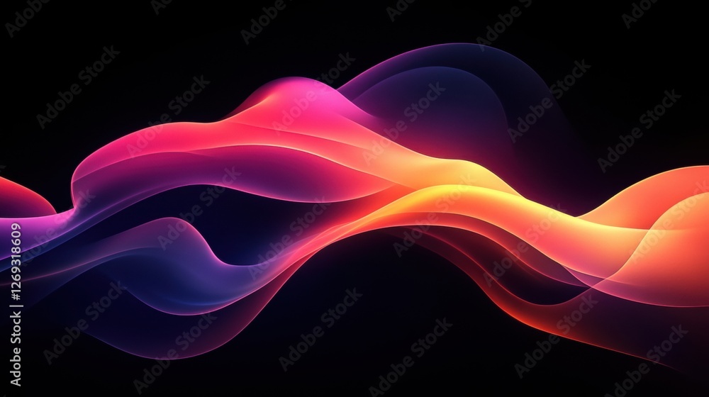 Poster a dark abstract minimalist background with smooth, curved shapes and a subtle glowing highlight.